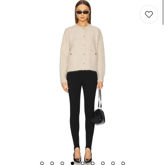 NWT Anine Bing Bobbie Cardigan in Light Oat Size Small Neutral Alpaca Sweater - Picture 5 of 10